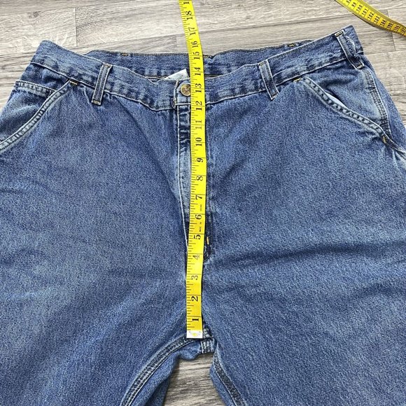 CARHARTT Original Dungaree Fit Straight Leg Blue Denim Jeans Mens Size 40 W 36 L - Picture 9 of 12